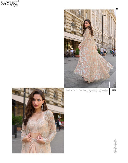 Haseena Sayuri French Crepe Indo Western Pair Supplier Ahmedabad