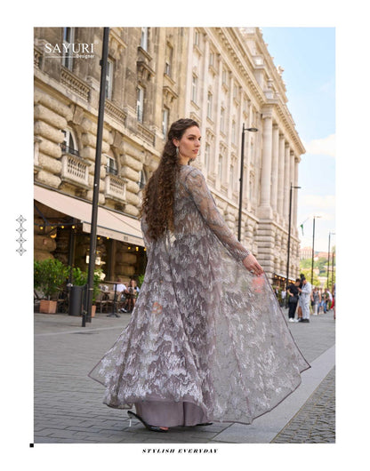 Haseena Sayuri French Crepe Indo Western Pair Supplier Ahmedabad