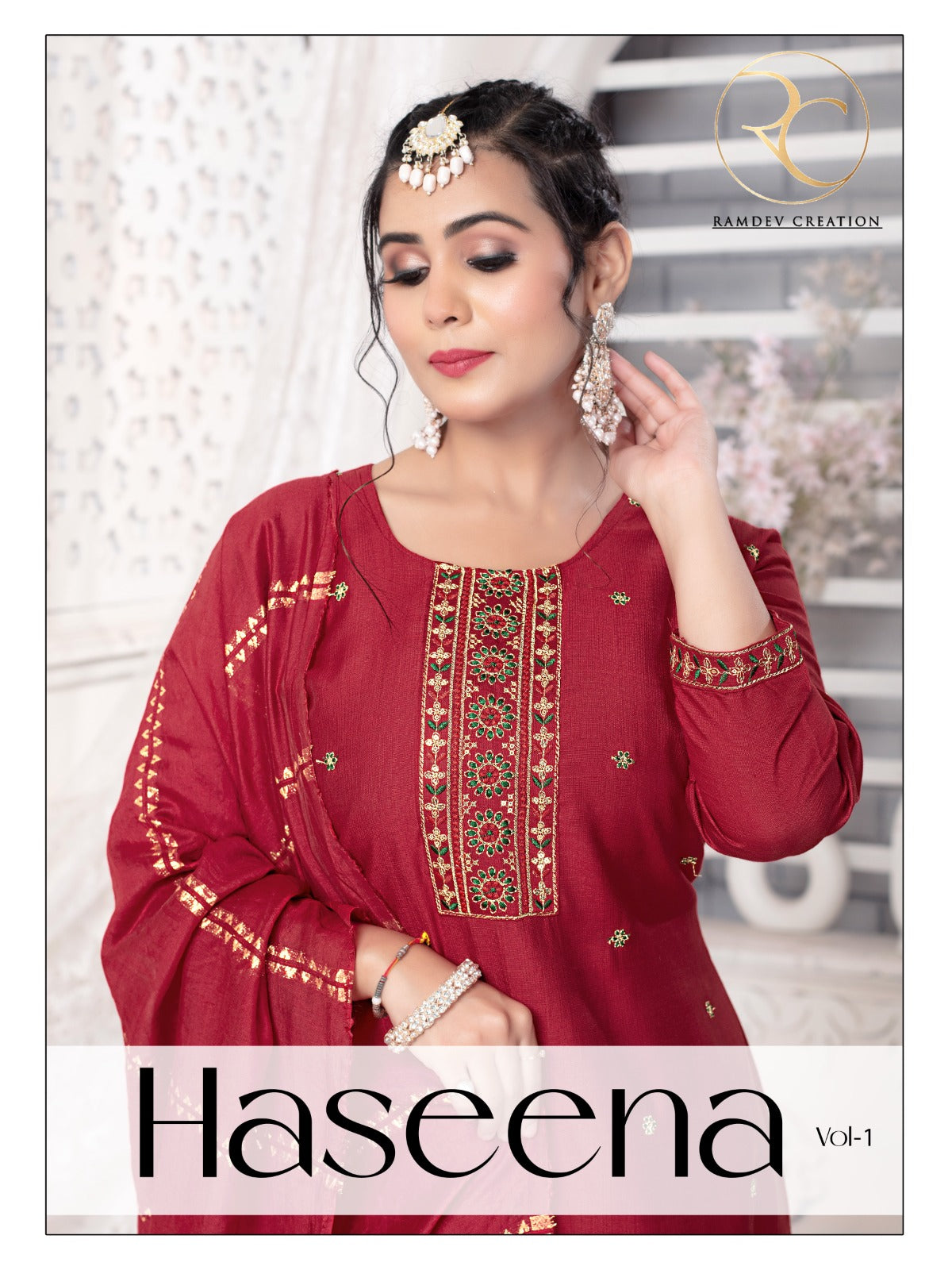 Haseena Vol 1 Ramdev Creation Silk Readymade Pant Style Suits Exporter Gujarat