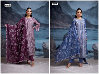 Haseer 2733 Naariti Mul Chanderi Pant Style Suits Exporter Gujarat