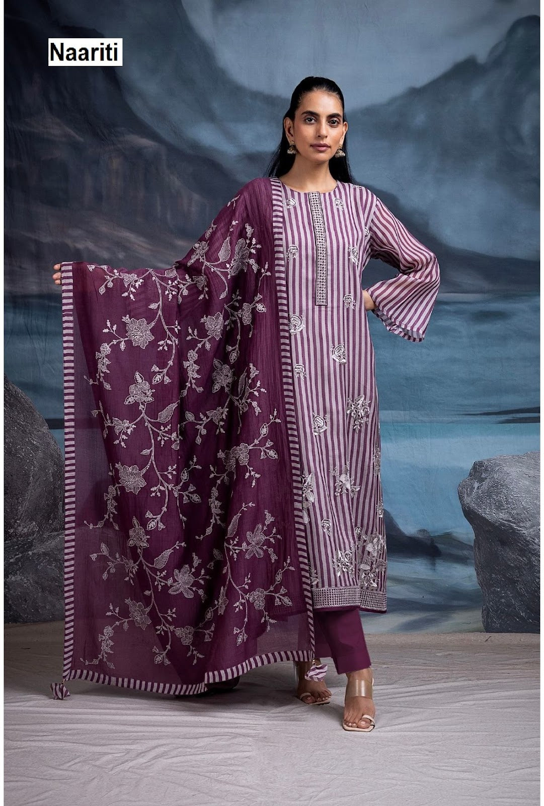 Haseer 2733 Naariti Mul Chanderi Pant Style Suits Exporter Gujarat