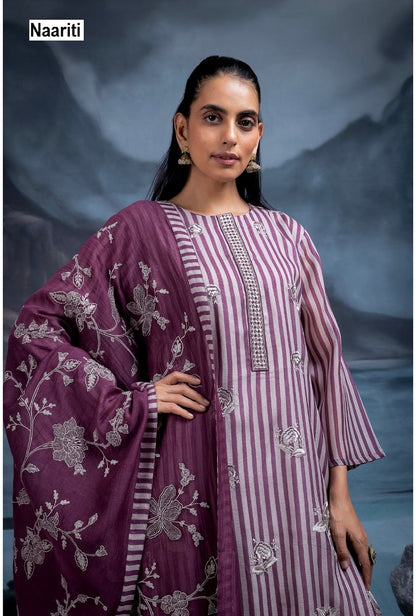Haseer 2733 Naariti Mul Chanderi Pant Style Suits Exporter Gujarat