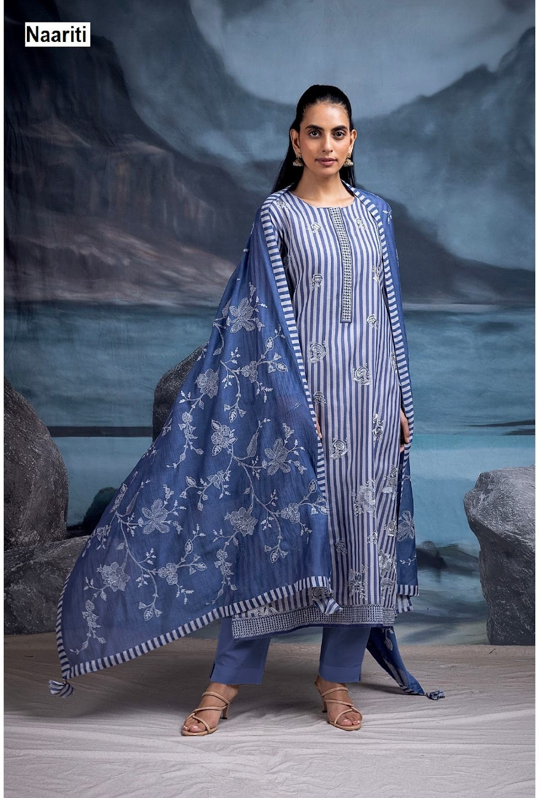 Haseer 2733 Naariti Mul Chanderi Pant Style Suits Exporter Gujarat