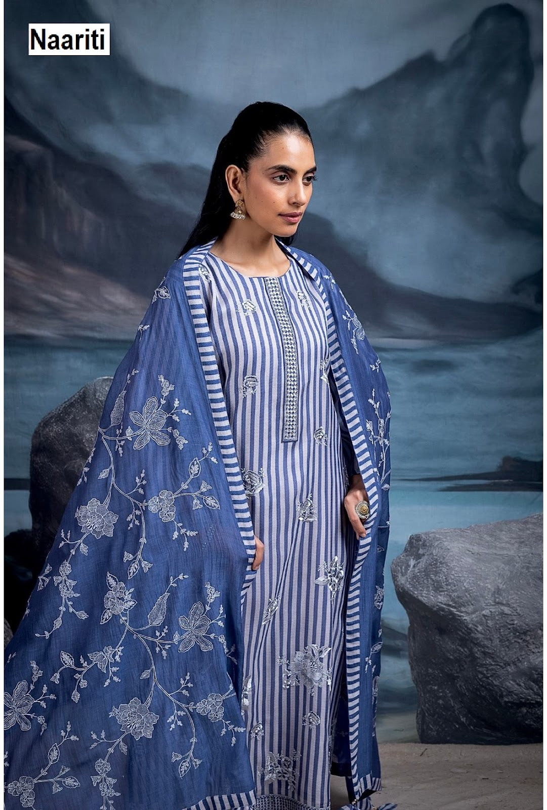 Haseer 2733 Naariti Mul Chanderi Pant Style Suits Exporter Gujarat