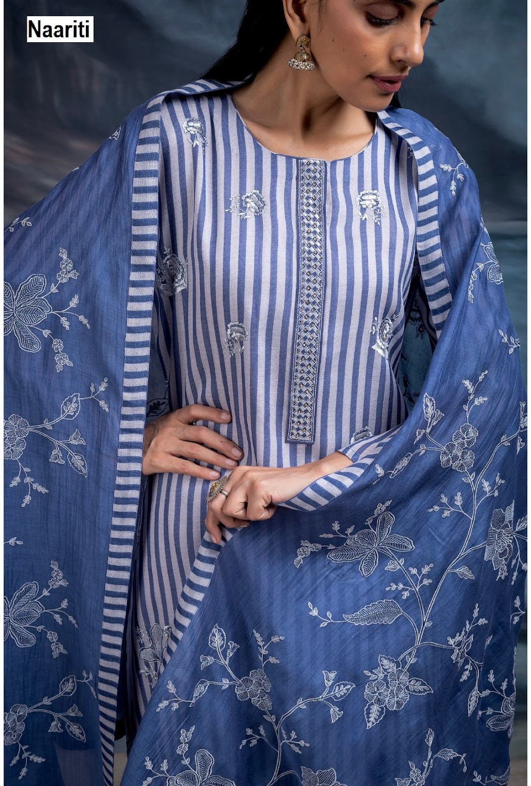 Haseer 2733 Naariti Mul Chanderi Pant Style Suits Exporter Gujarat