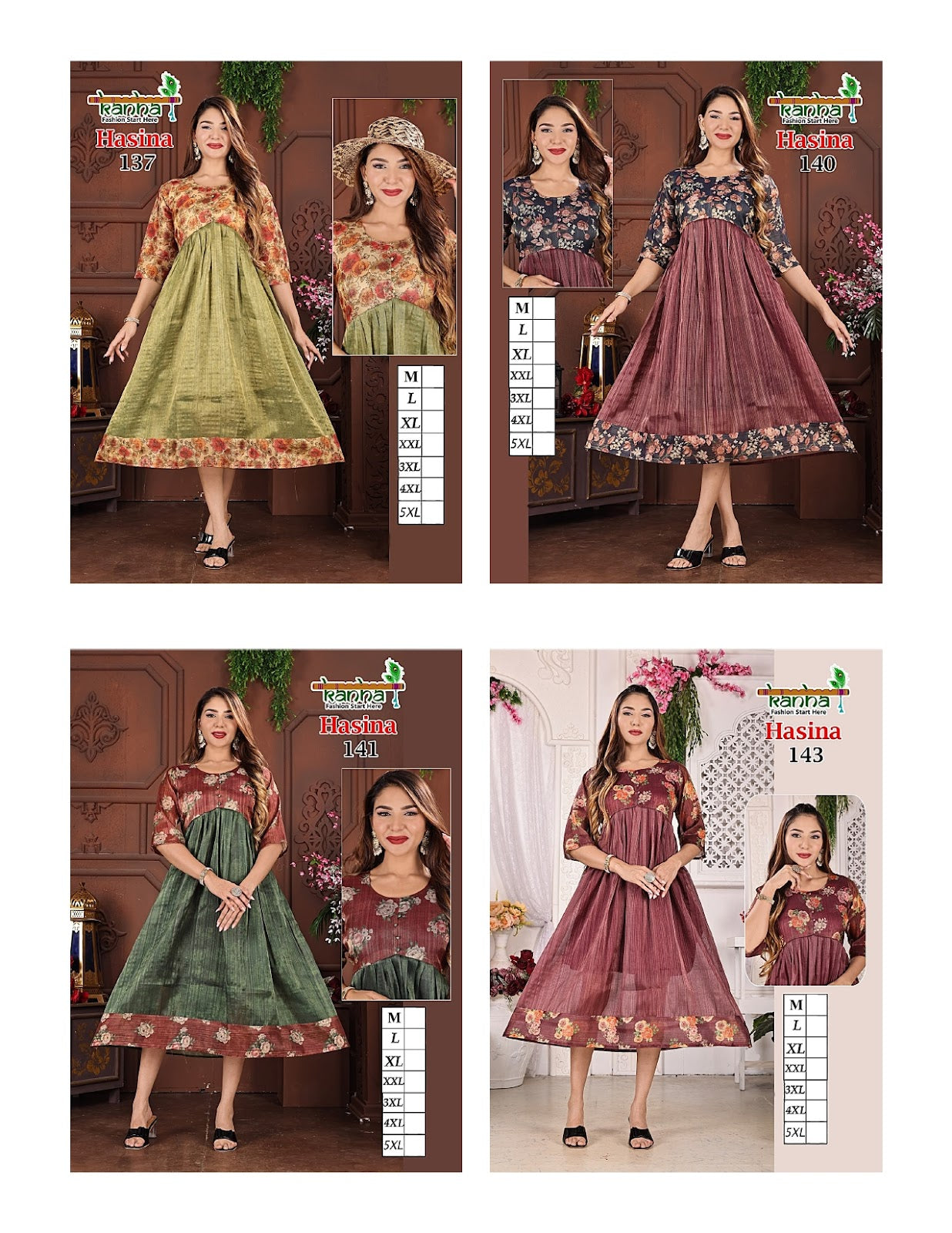 Hasina Kanha Tissue Kurtis Wholesale Price