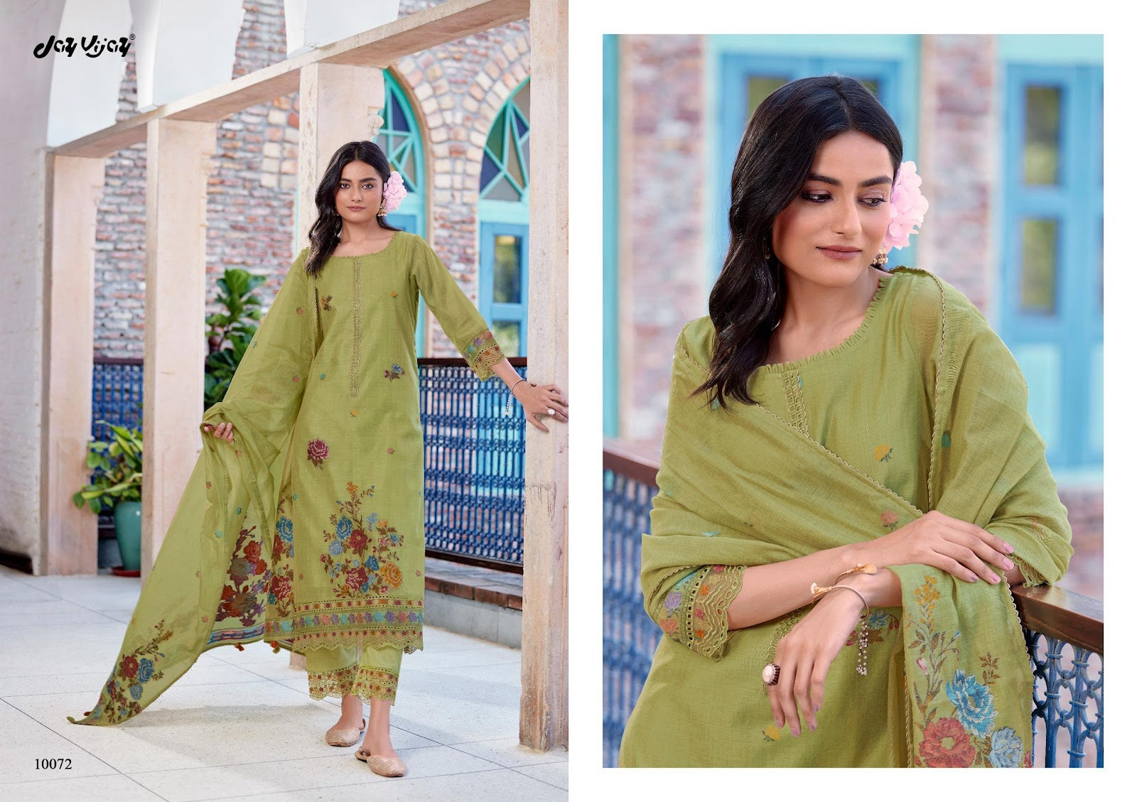 Hasini Jay Vijay South Cotton Pant Style Suits Supplier Gujarat