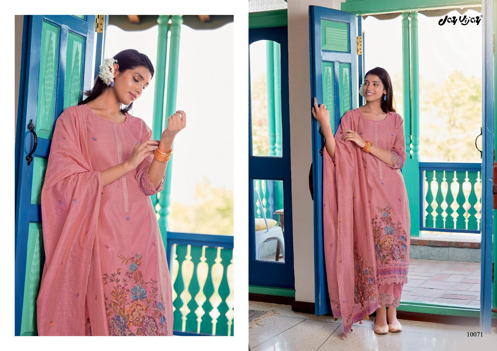 Hasini Jay Vijay South Cotton Pant Style Suits Supplier Gujarat