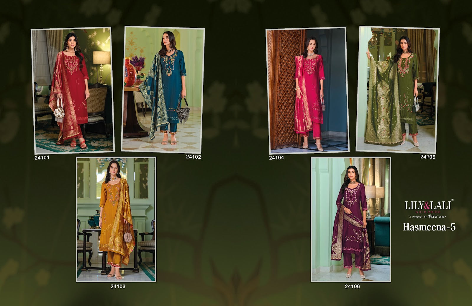 Hasmeena Vol 5 Lily Lali Viscose Readymade Pant Style Suits Wholesale