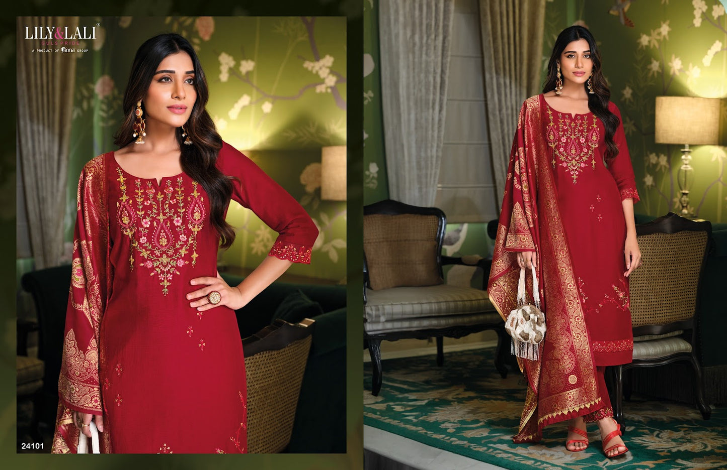 Hasmeena Vol 5 Lily Lali Viscose Readymade Pant Style Suits Wholesale