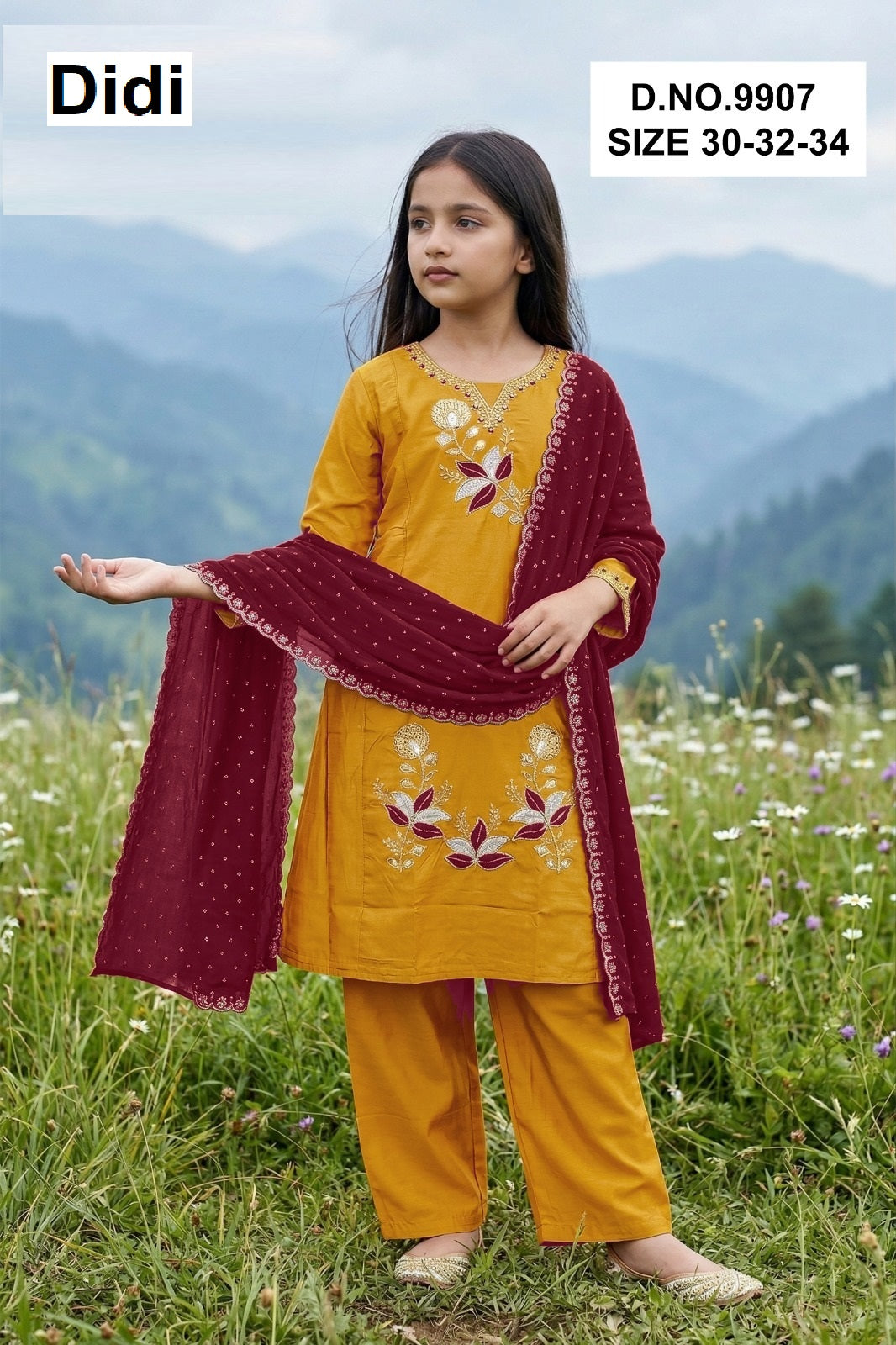 Hasrat Dn 9907 Didi Vichitra Silk Girls Readymade Pant Suits Wholesaler