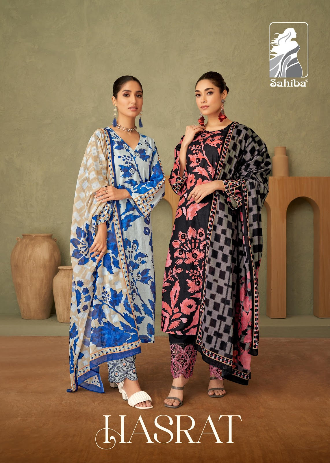 Hasrat Sahiba Cotton Lawn Plazzo Style Suits Exporter Gujarat