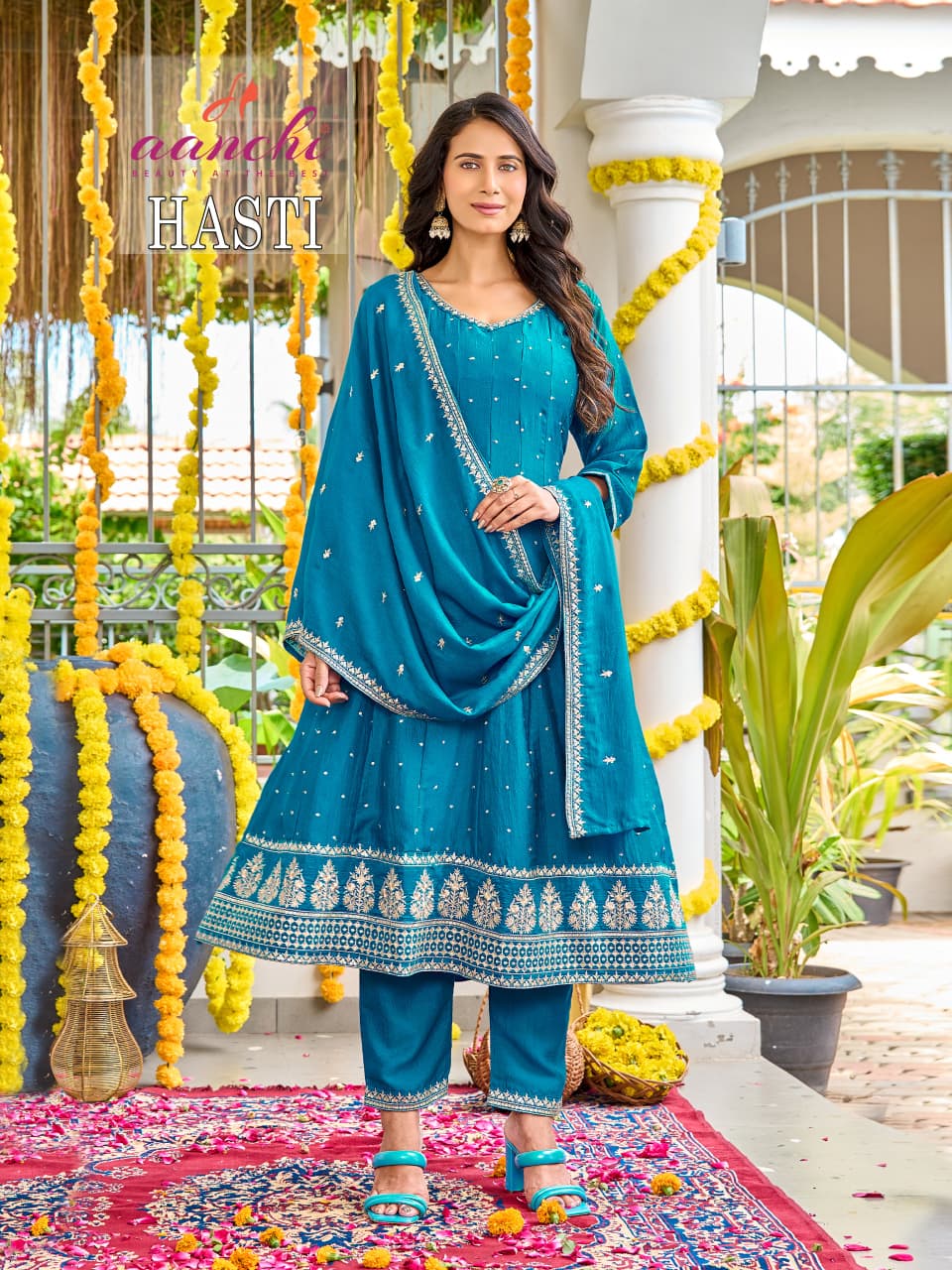 Hasti Aanchi Vichitra Silk Readymade Anarkali Suits Manufacturer Ahmedabad