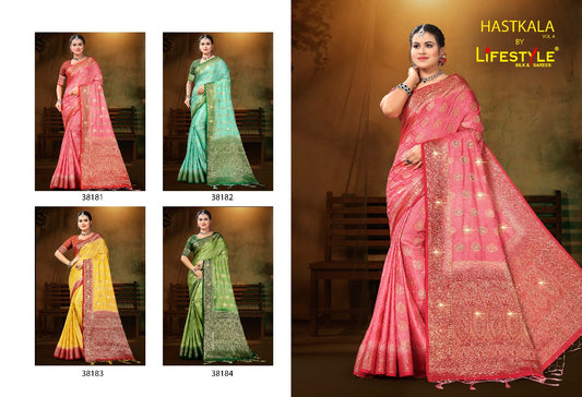 Hastkala Vol 4 Lifestyle Nylon Sarees Wholesale Price