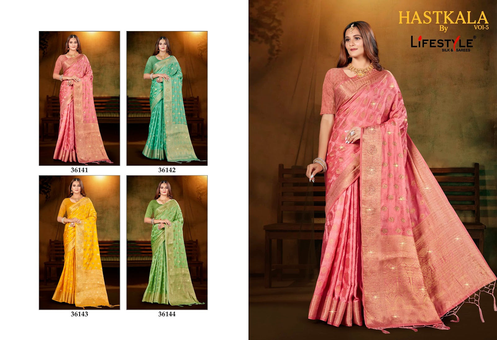 Hastkala Vol 5 Lifestyle Nylon Sarees Wholesaler Ahmedabad