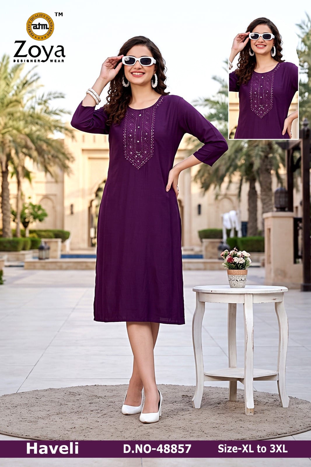 Haveli Zoya Long Straight Kurti Supplier Gujarat