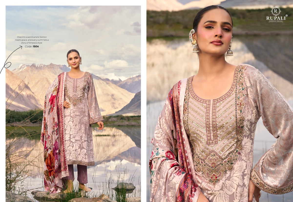 Haven Rupali Viscose Velvet Suits Supplier India