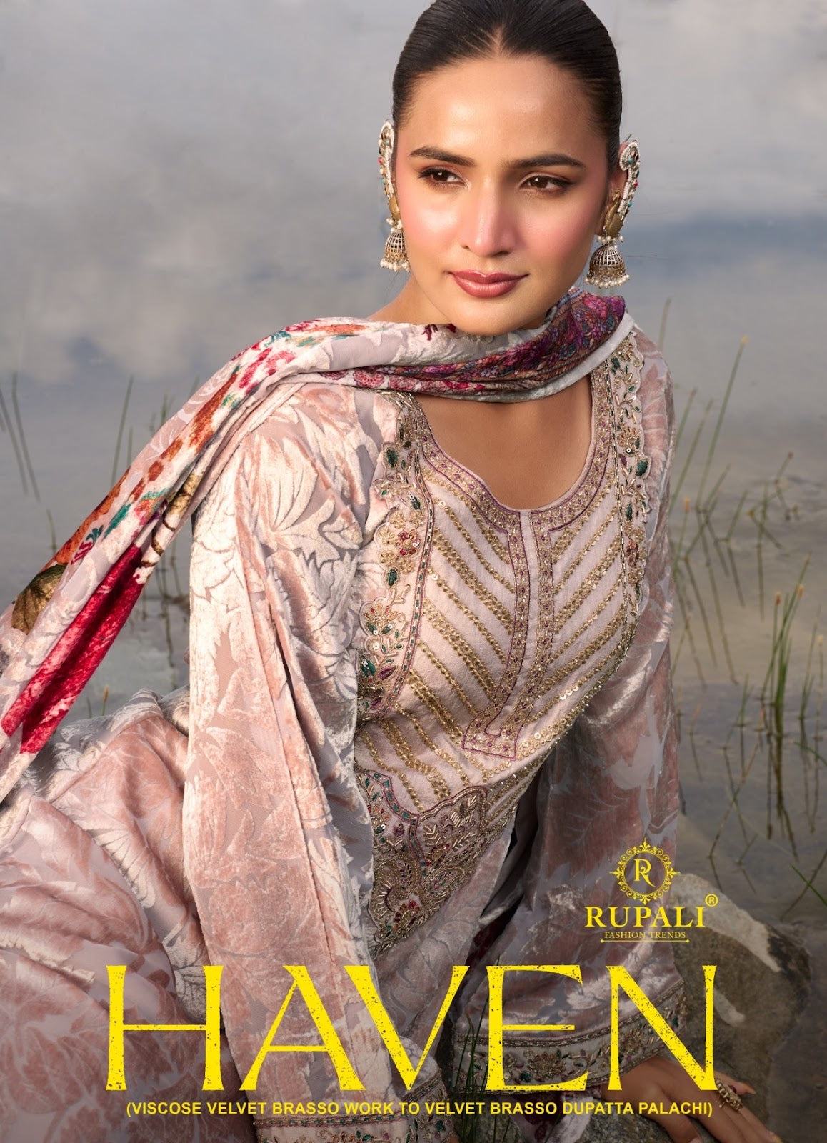 Haven Rupali Viscose Velvet Suits Supplier India