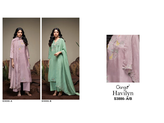 Havilyn 3886 Ganga Premium Bemberg Plazzo Style Suits Exporter Gujarat