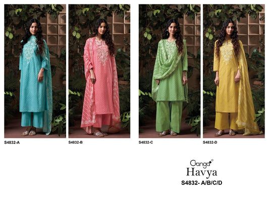 Havya 4832 Ganga Cotton Plazzo Style Suits Manufacturer