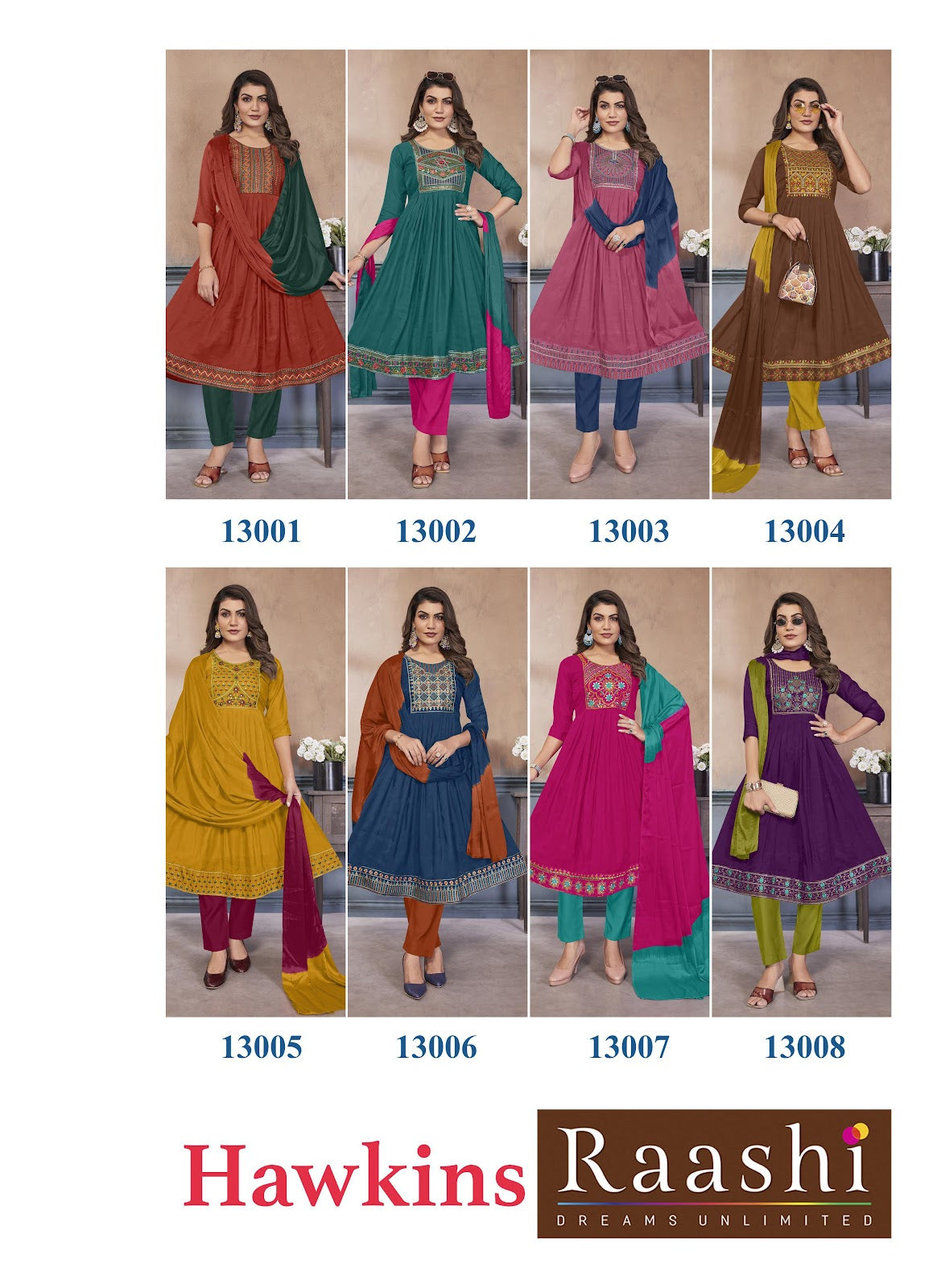 Hawkins Raashi Chanderi Readymade Anarkali Suits Supplier Ahmedabad