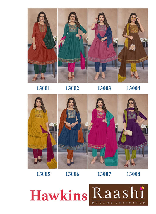 Hawkins Raashi Chanderi Readymade Anarkali Suits Supplier Ahmedabad