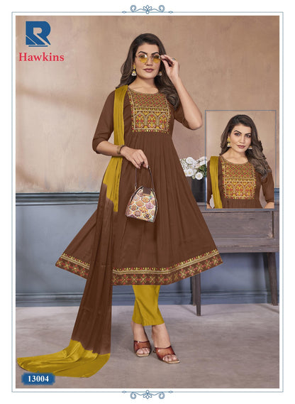 Hawkins Raashi Chanderi Readymade Anarkali Suits Supplier Ahmedabad