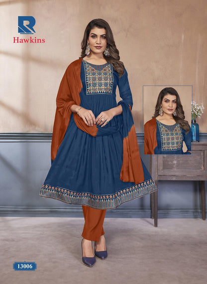 Hawkins Raashi Chanderi Readymade Anarkali Suits Supplier Ahmedabad