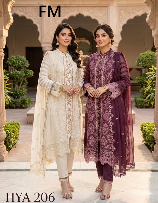 Haya 206 Fm Georgette Pakistani Readymade Suits Supplier Ahmedabad