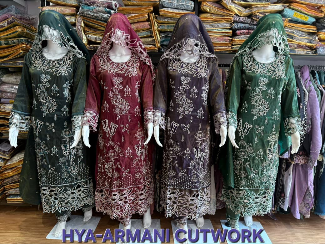 Haya Armani Cutwork Safa Creation Imported Pakistani Readymade Suits Supplier India
