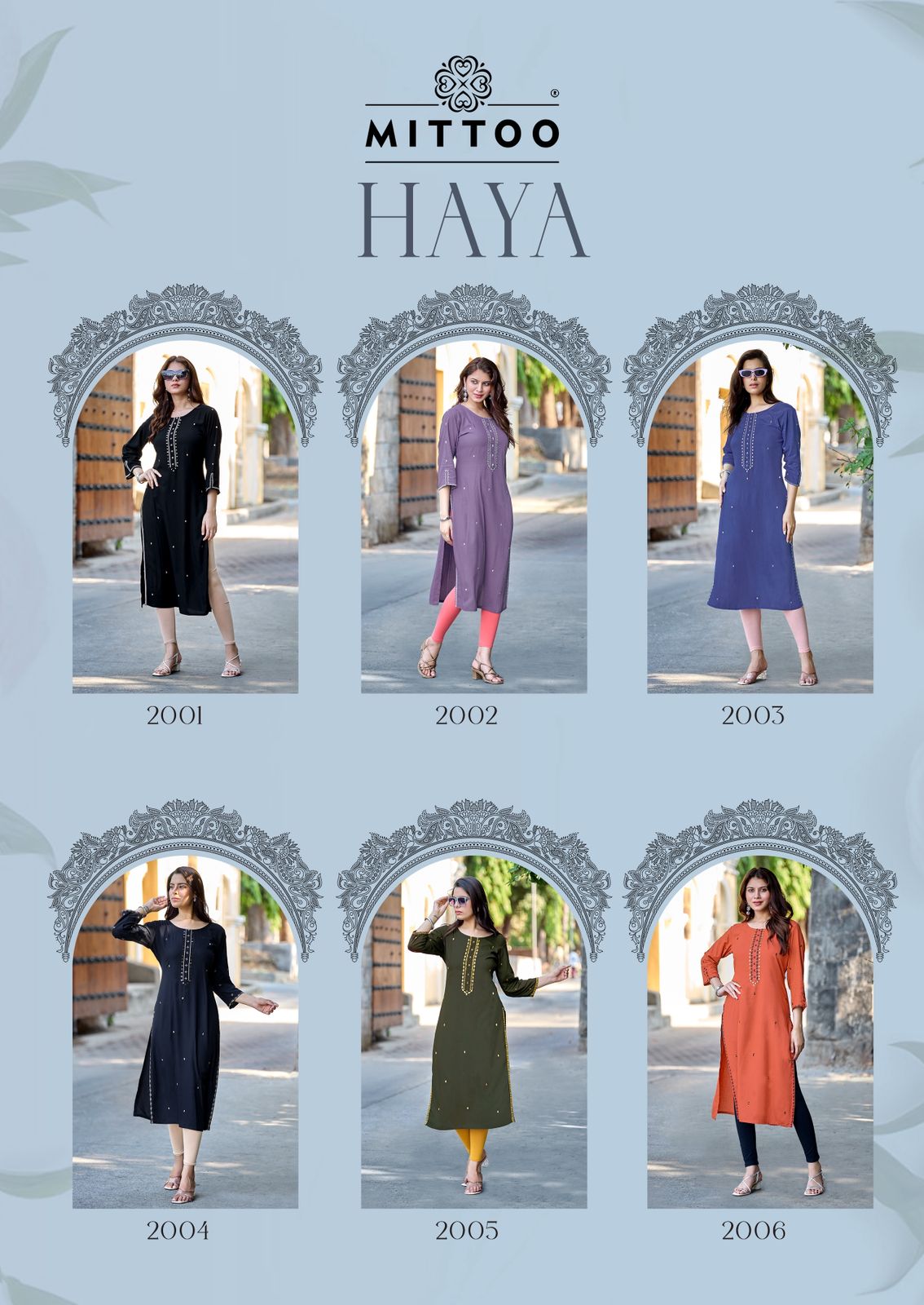 Haya Mittoo Reyon Long Straight Kurti Exporter Ahmedabad