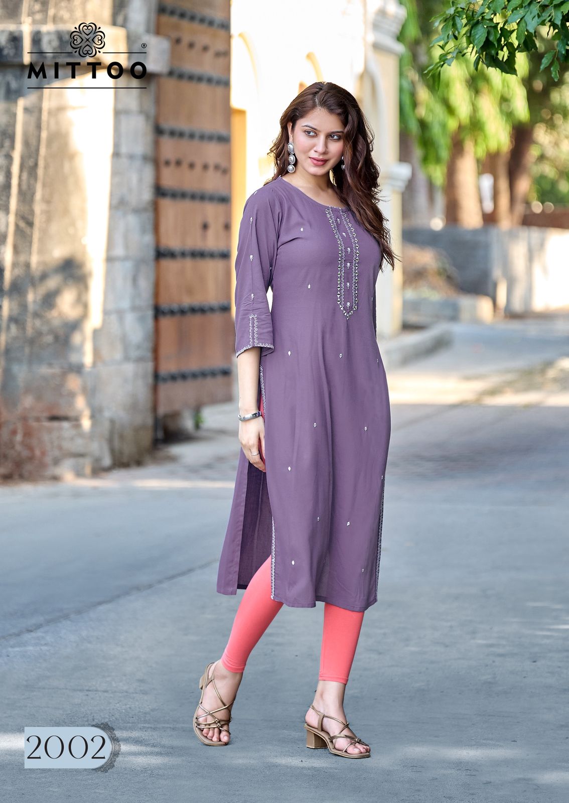 Haya Mittoo Reyon Long Straight Kurti Exporter Ahmedabad