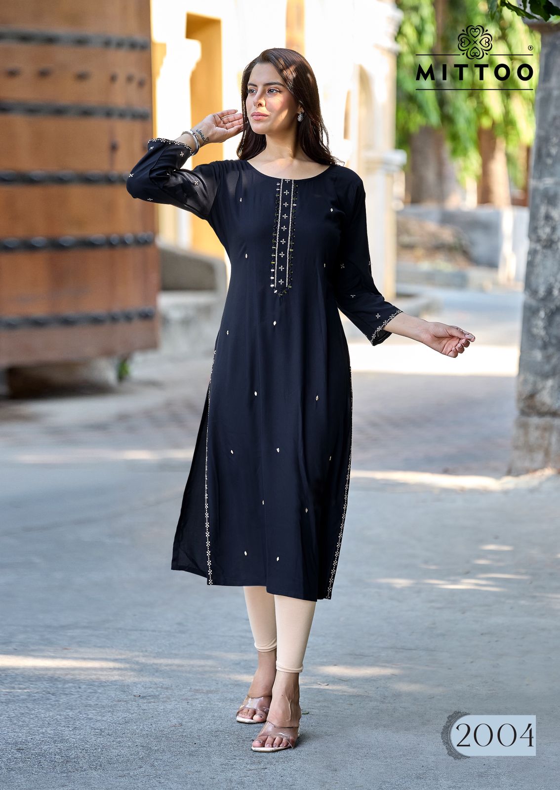 Haya Mittoo Reyon Long Straight Kurti Exporter Ahmedabad