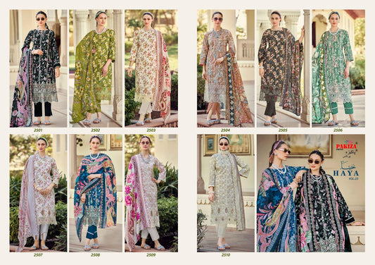 Haya Vol 25 Pakiza Prints Lawn Cotton Karachi Salwar Suits Wholesaler