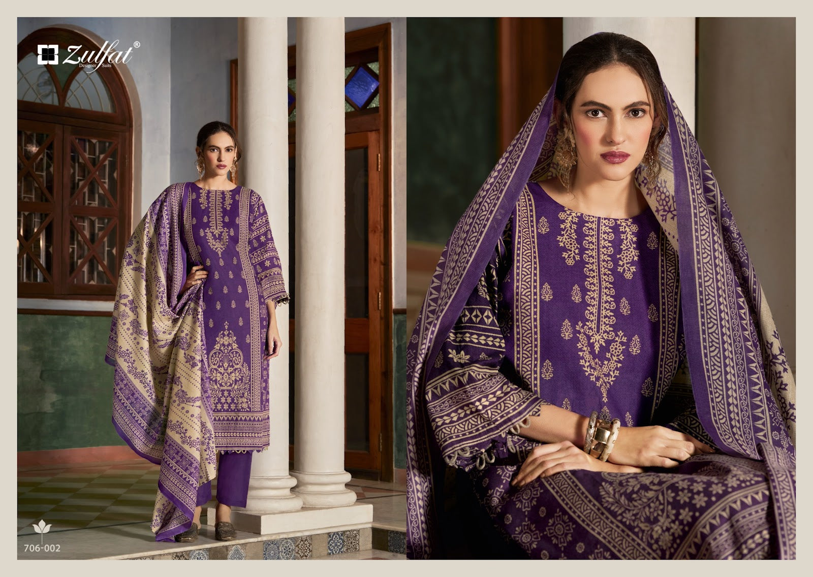 Hayami Zulfat Designer Cotton Karachi Salwar Suits Wholesale Price