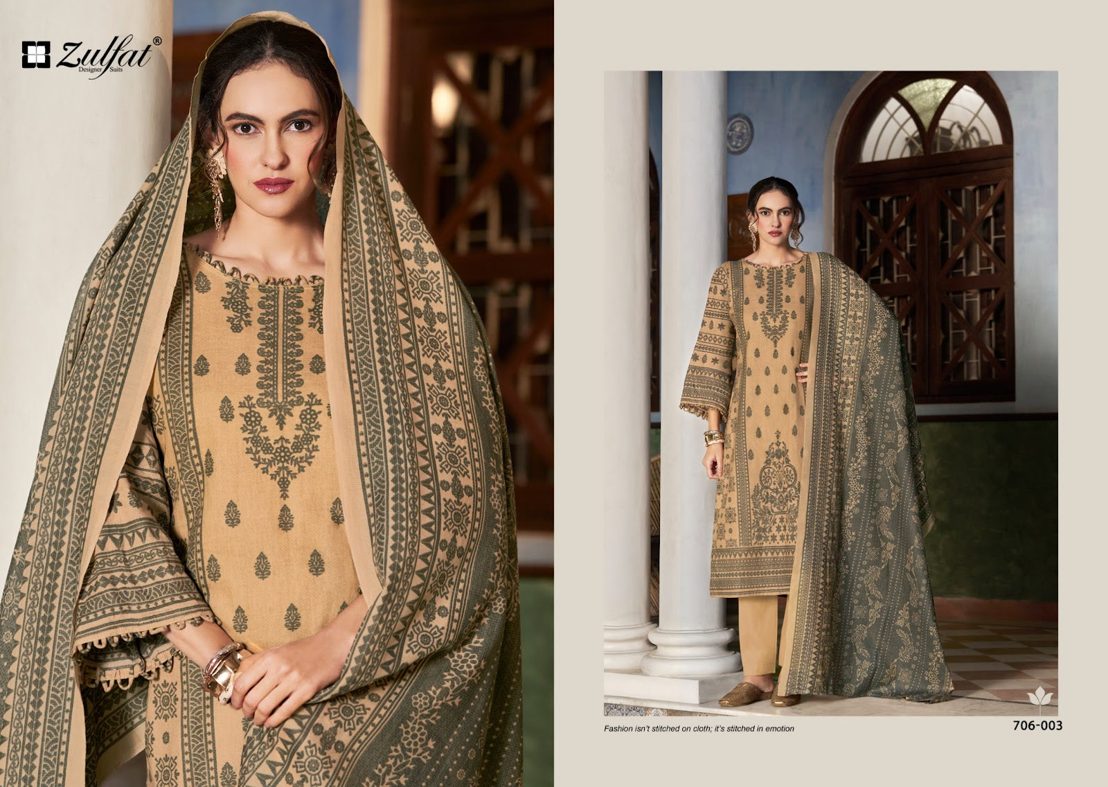 Hayami Zulfat Designer Cotton Karachi Salwar Suits Wholesale Price