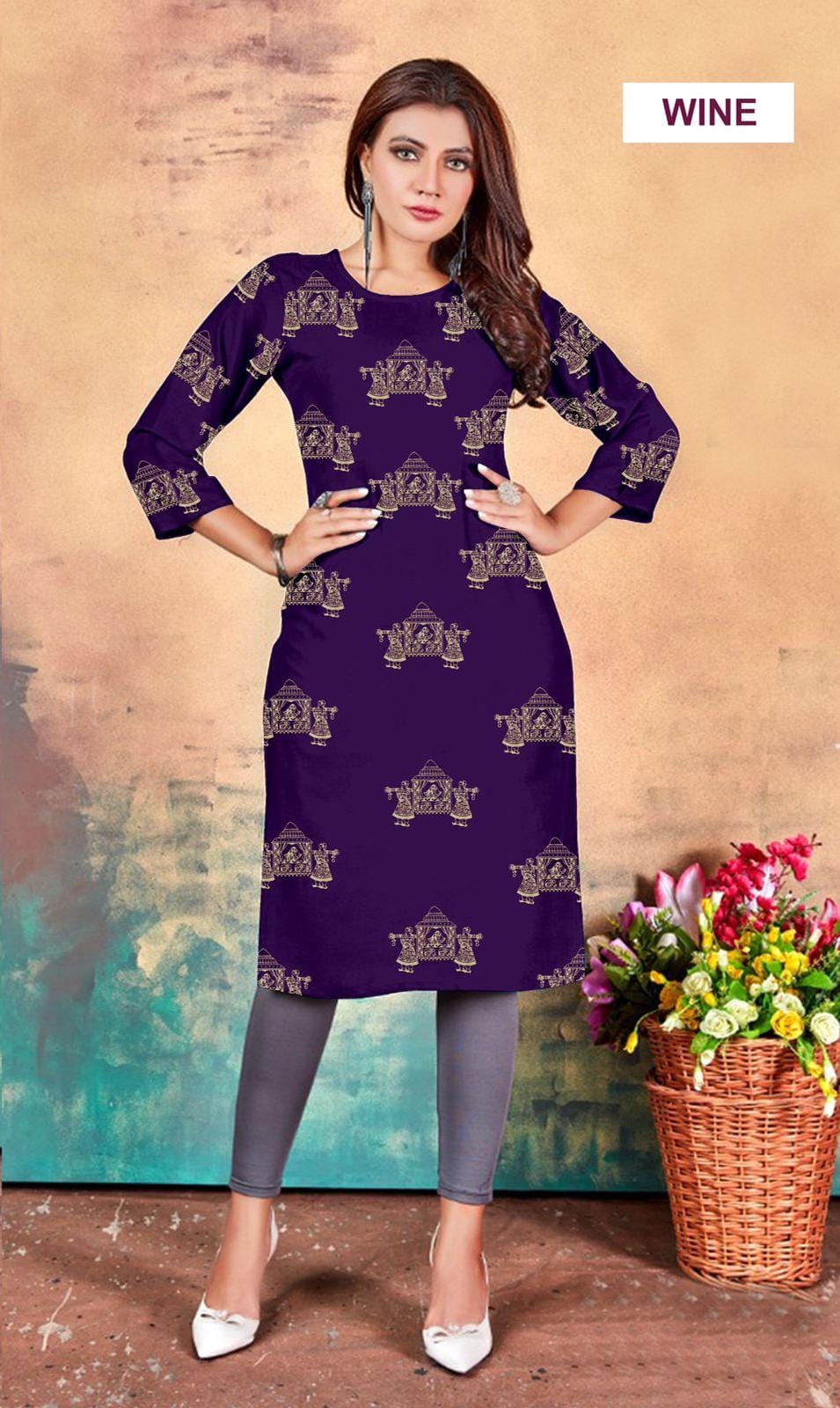 Hayat 9 Starfashion Heavy Rayon Knee Length Kurtis Supplier