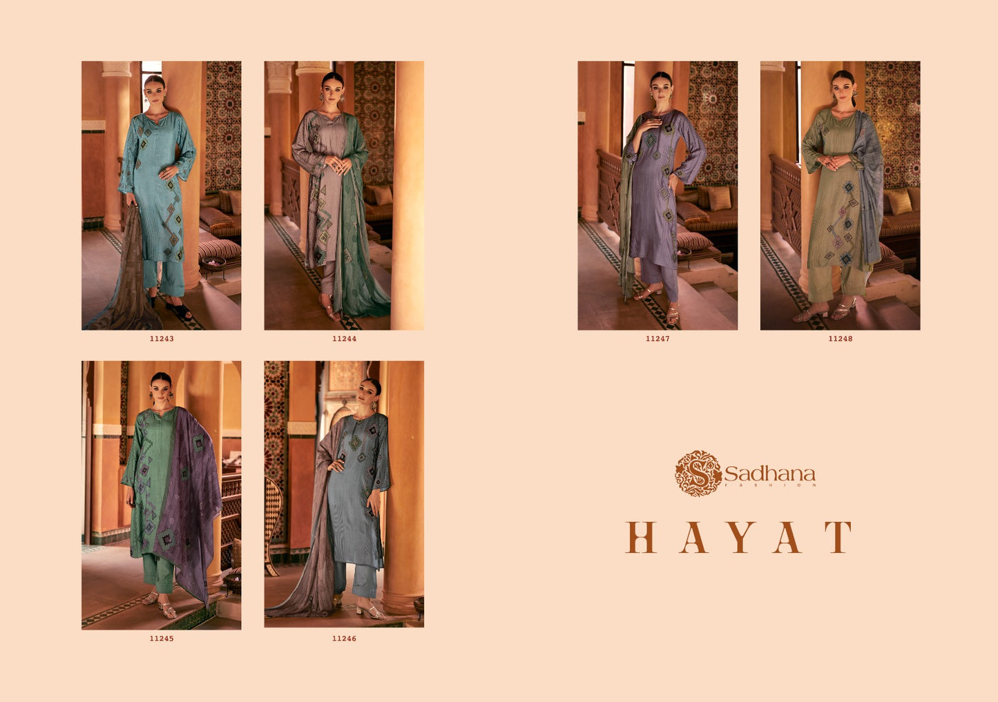 Hayat Sadhana Muslin Silk Pant Style Suits Manufacturer India