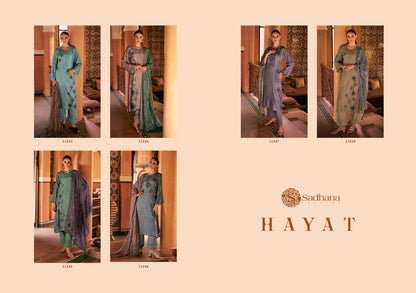 Hayat Sadhana Muslin Silk Pant Style Suits Manufacturer India
