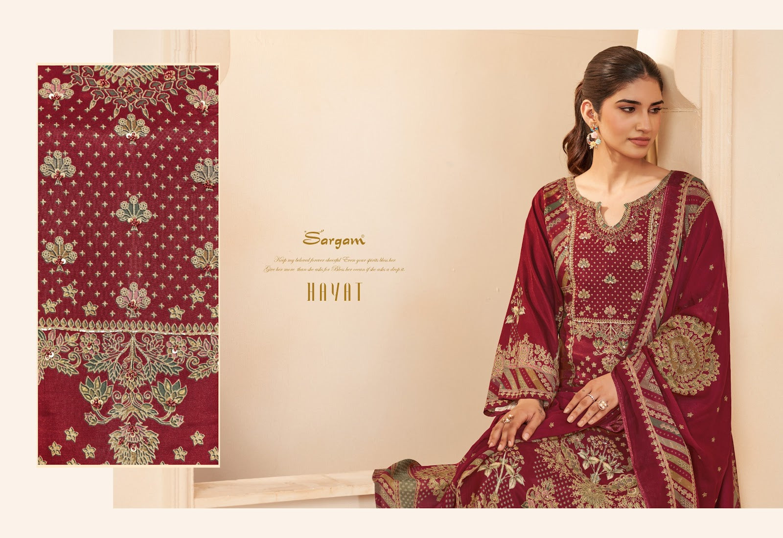 Hayat Sargam Prints Bemberg Muslin Pant Style Suits Supplier Gujarat