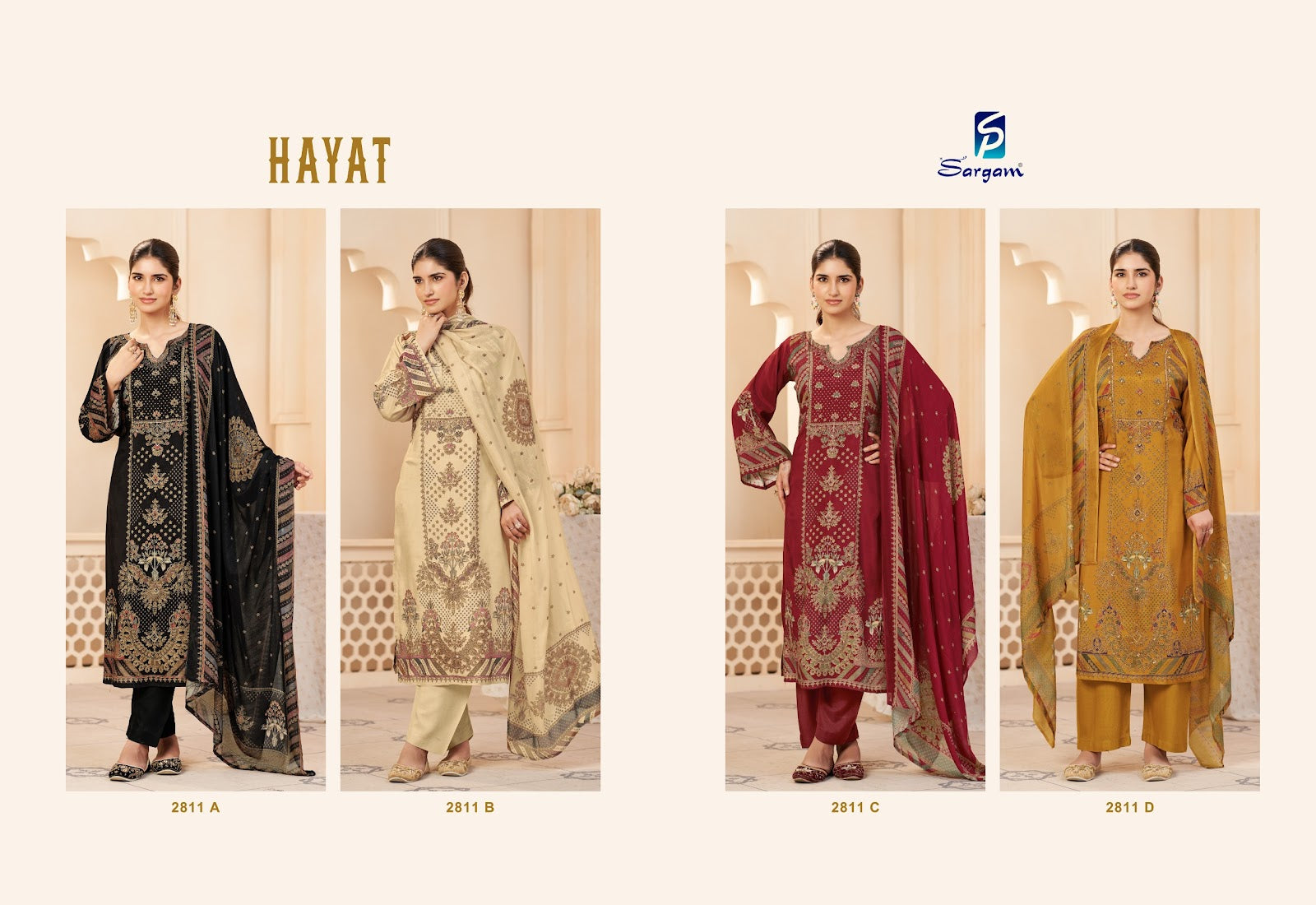 Hayat Sargam Prints Bemberg Muslin Pant Style Suits Supplier Gujarat