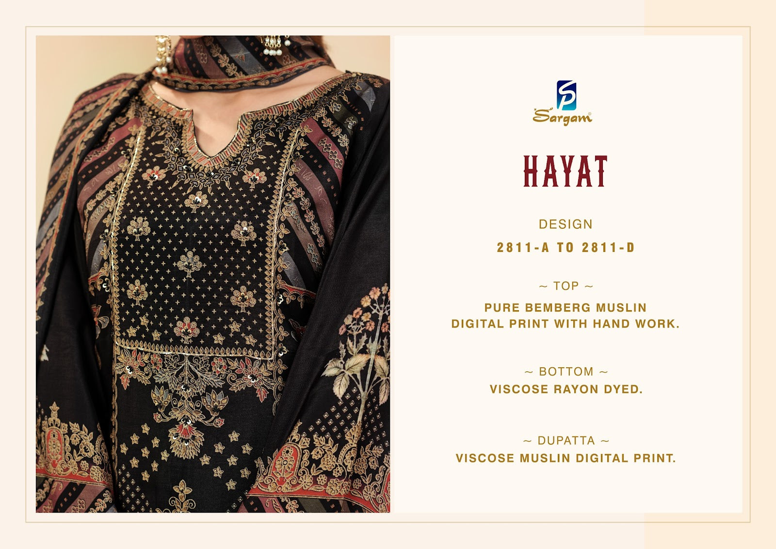 Hayat Sargam Prints Bemberg Muslin Pant Style Suits Supplier Gujarat