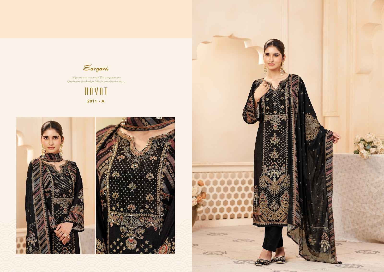 Hayat Sargam Prints Bemberg Muslin Pant Style Suits Supplier Gujarat