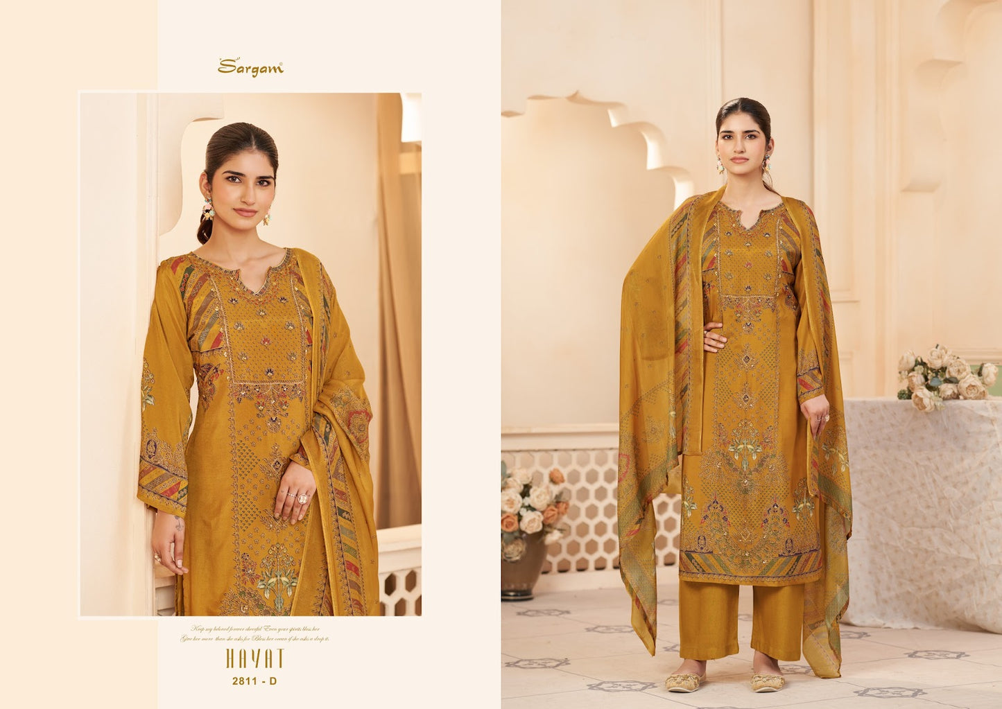 Hayat Sargam Prints Bemberg Muslin Pant Style Suits Supplier Gujarat