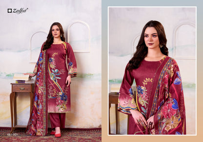 Hayat Zulfat Designer Pure Jam Karachi Salwar Suits Wholesale Rate