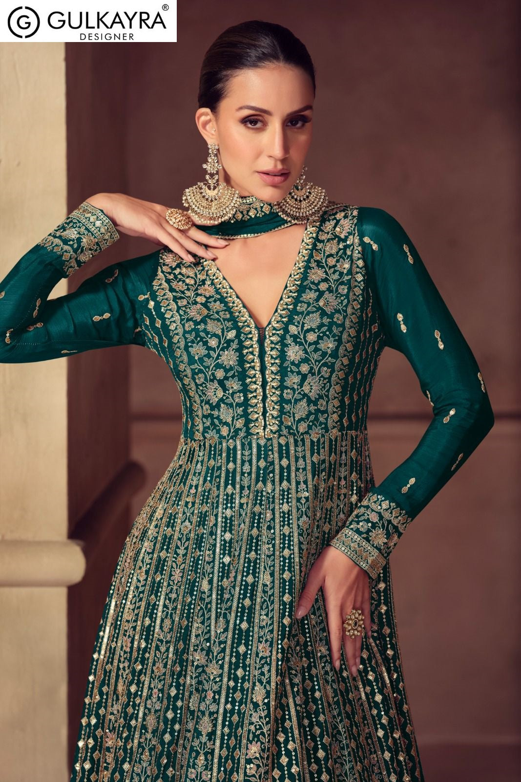 Hazael Gulkayra Designer Chinon Gown Dupatta Set Manufacturer