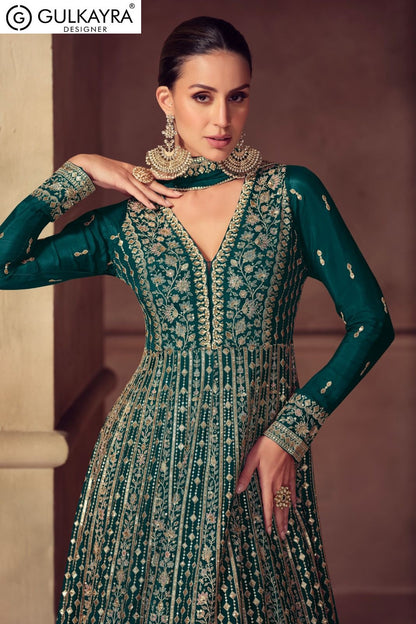 Hazael Gulkayra Designer Chinon Gown Dupatta Set Manufacturer