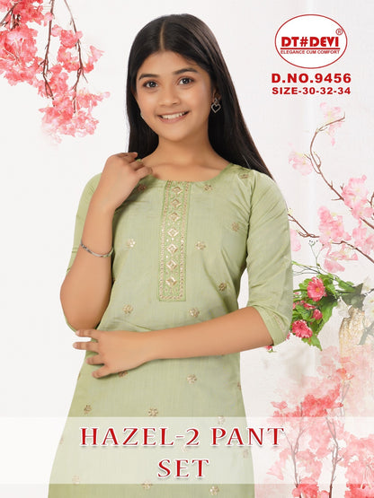 Hazel 2 D No 9456 Dt Devi Roman Girls Readymade Pant Suits Supplier Gujarat