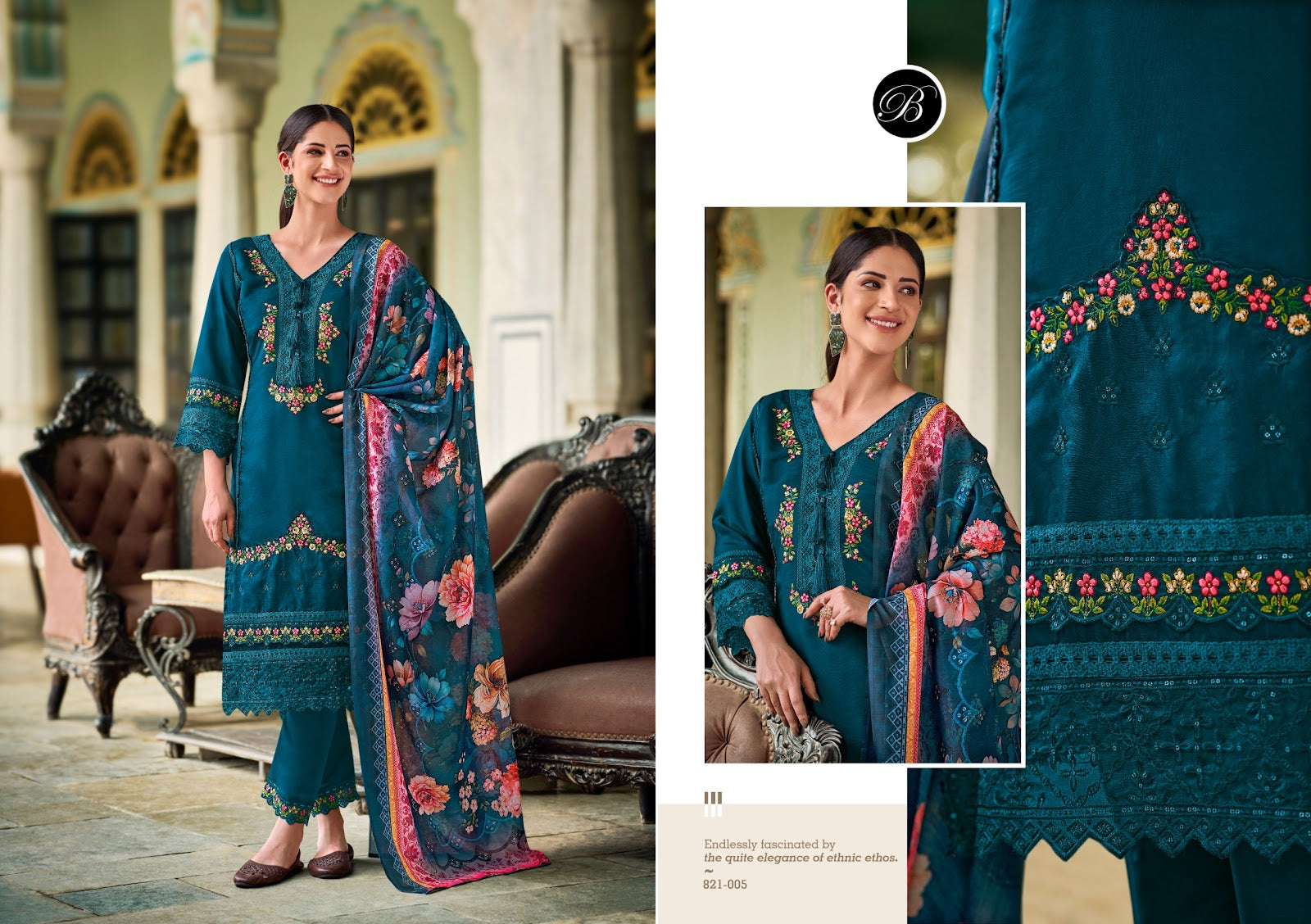 Hazel Belliza Designer Studio Roman Silk Karachi Salwar Suits Wholesale Rate