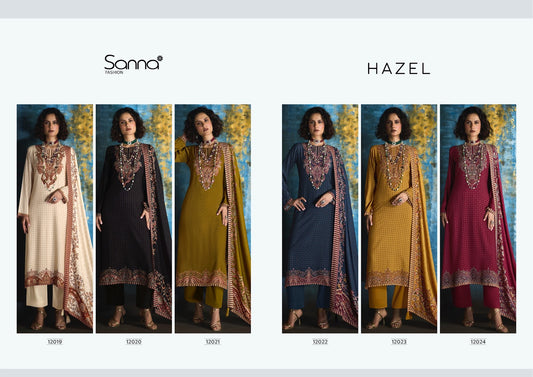 Hazel Sanna Fashion Viscose Pashmina Suits Wholesale Rate